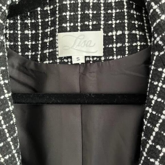 Black & White Elegant Tweed Career Jacket Blazer Women's Size Small - Picture 2 of 7